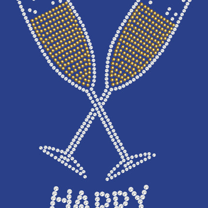 Happy New Year Champagne Glasses - Bandanna