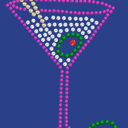 Martini (Fuchsia with Clear Rhinestones) - Bandanna