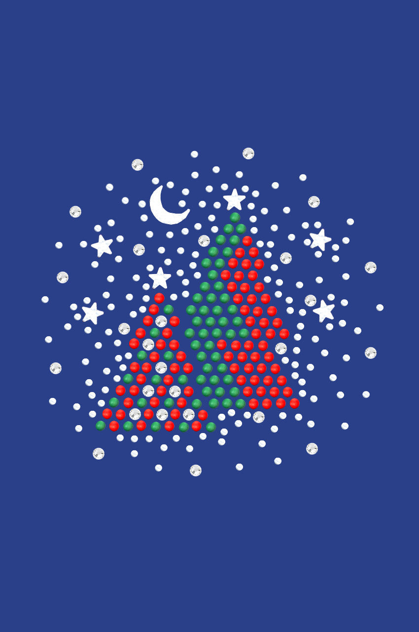 Red & Green Christmas Trees with Austrian crystal Snowflakes - Bandana Royal Blue