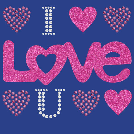 I Love You (Pink Glitter) Bandanna