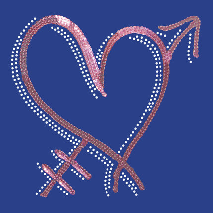 Pink Sequin Heart with Arrow - Women's T-shirt