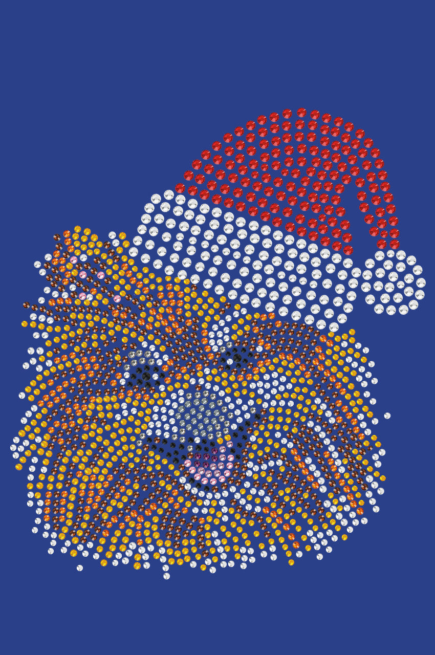 Pomeranian with Santa Hat - Bandana Royal Blue