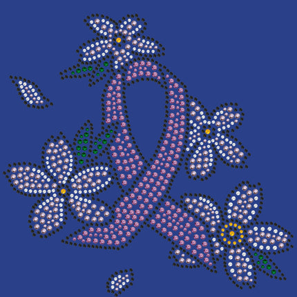 Pink Ribbon with Flowers - Women's T-shirt