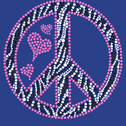 Peace Sign (Pink & Zebra Print) - Women's T-shirt