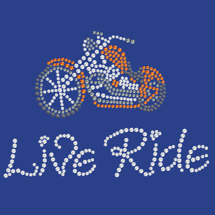 Live - Ride - Orange Motorcycle - Women's T-shirt