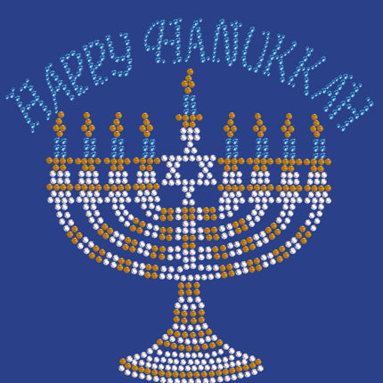 Menorah - Large (Blue, Silver, & Gold) - Women's T-shirt