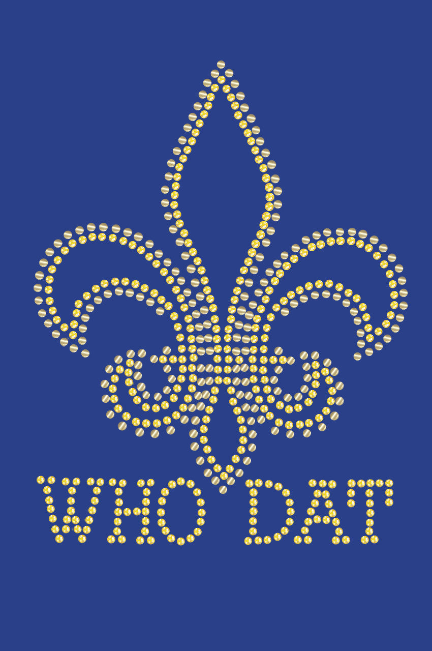 Fleur de Lis with Who Dat - Bandanna Royal Blue