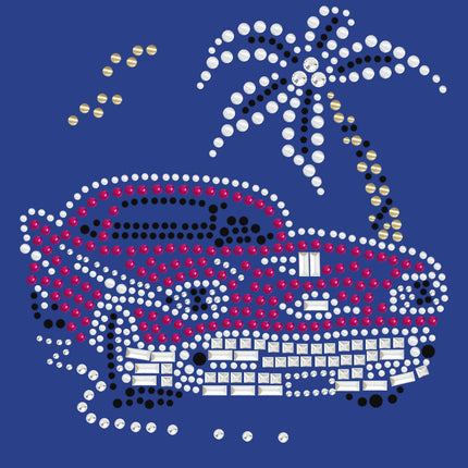 Car with Palm Tree (Pink) - Women's T-shirt