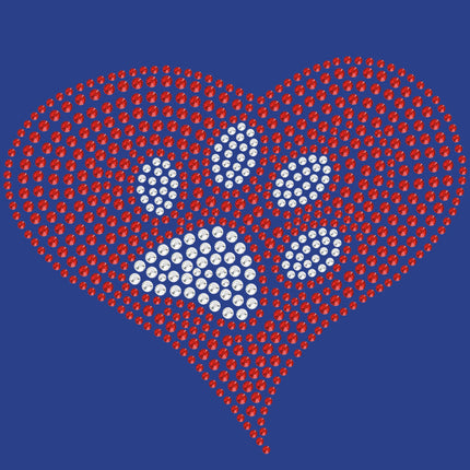 Red Heart with Paw 2 - Women's T-shirt