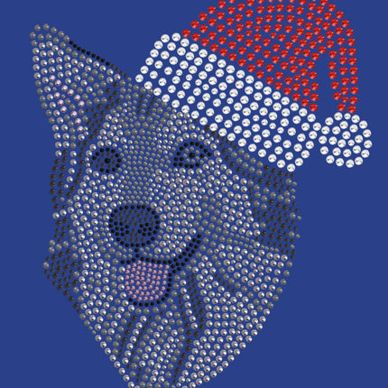 Husky/Tamaskan with Santa Hat - Women's Tee