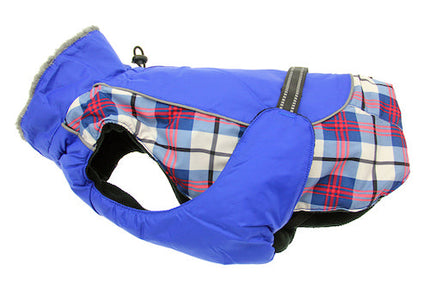 Alpine All-Weather Dog Coat - Royal Blue Plaid