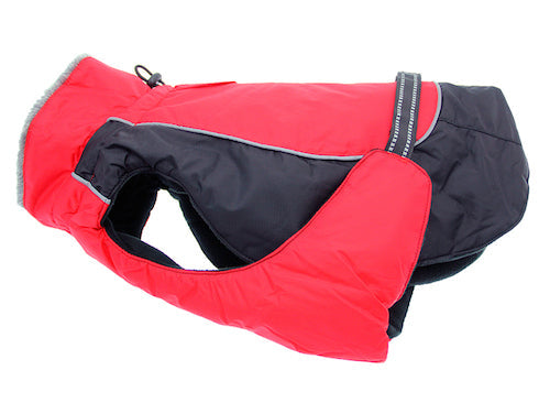 Alpine All-Weather Dog Coat - Red and Black