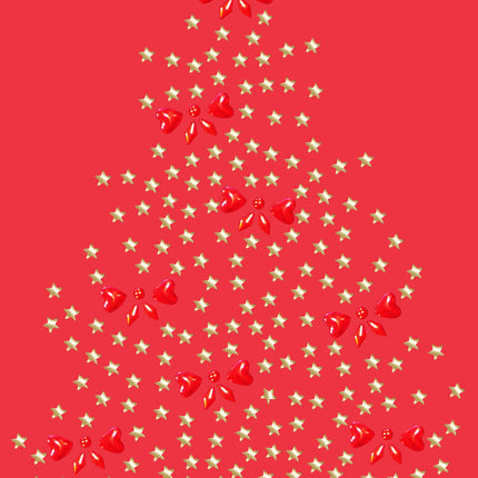 Gold Christmas Tree with Red Bows - Women's T-shirt