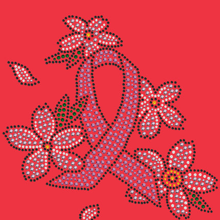 Pink Ribbon with Flowers - Women's T-shirt