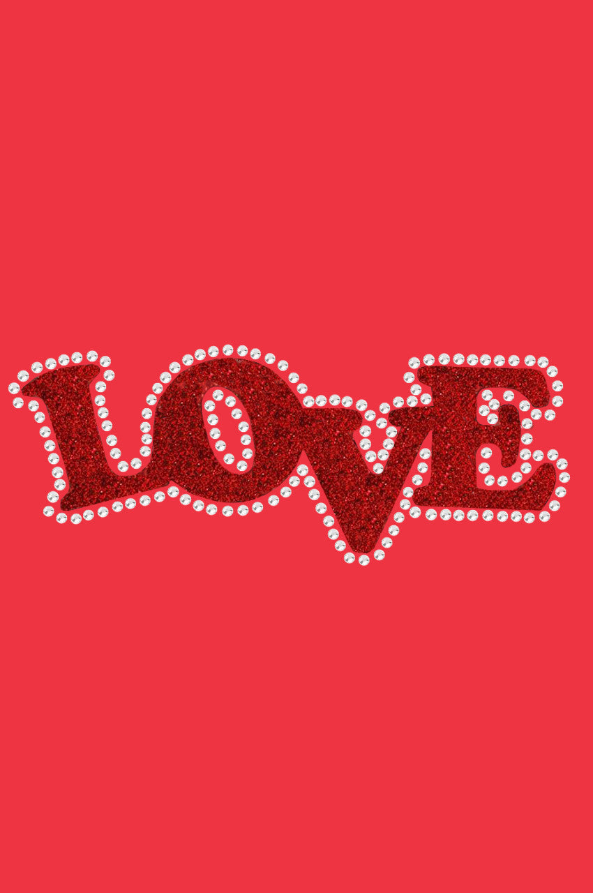 Love (Red Glitter) Bandanna Red