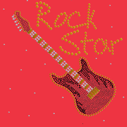 Rock Star with Red & Gold Guitar - Bandanna