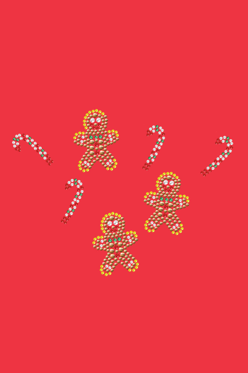 Gingerbread Men & Candy Canes - Bandana Red