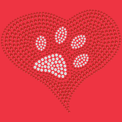 Red Heart with Paw 2 - Women's T-shirt