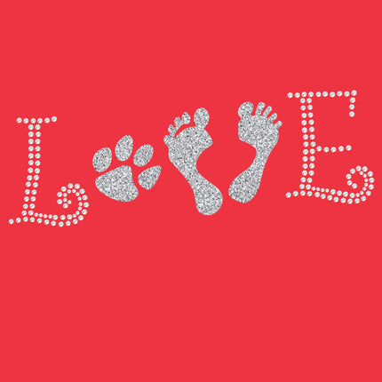 Love with Paw & Feet - Bandanna