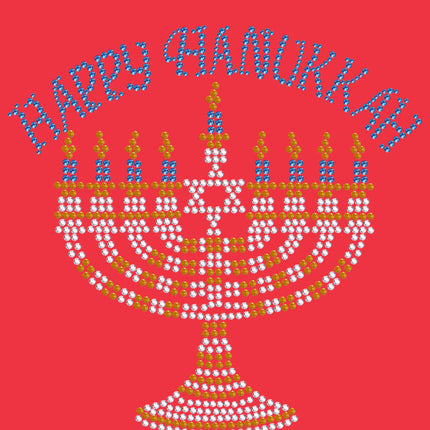 Menorah - Large (Blue, Silver, & Gold) - Women's T-shirt