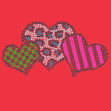 Leopard, Checks, & Stripes Multicolor Hearts - Women's T-shirt