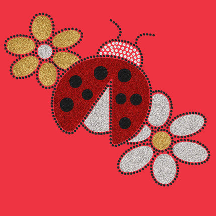 Glitter Ladybug & Daisies - Bandanna