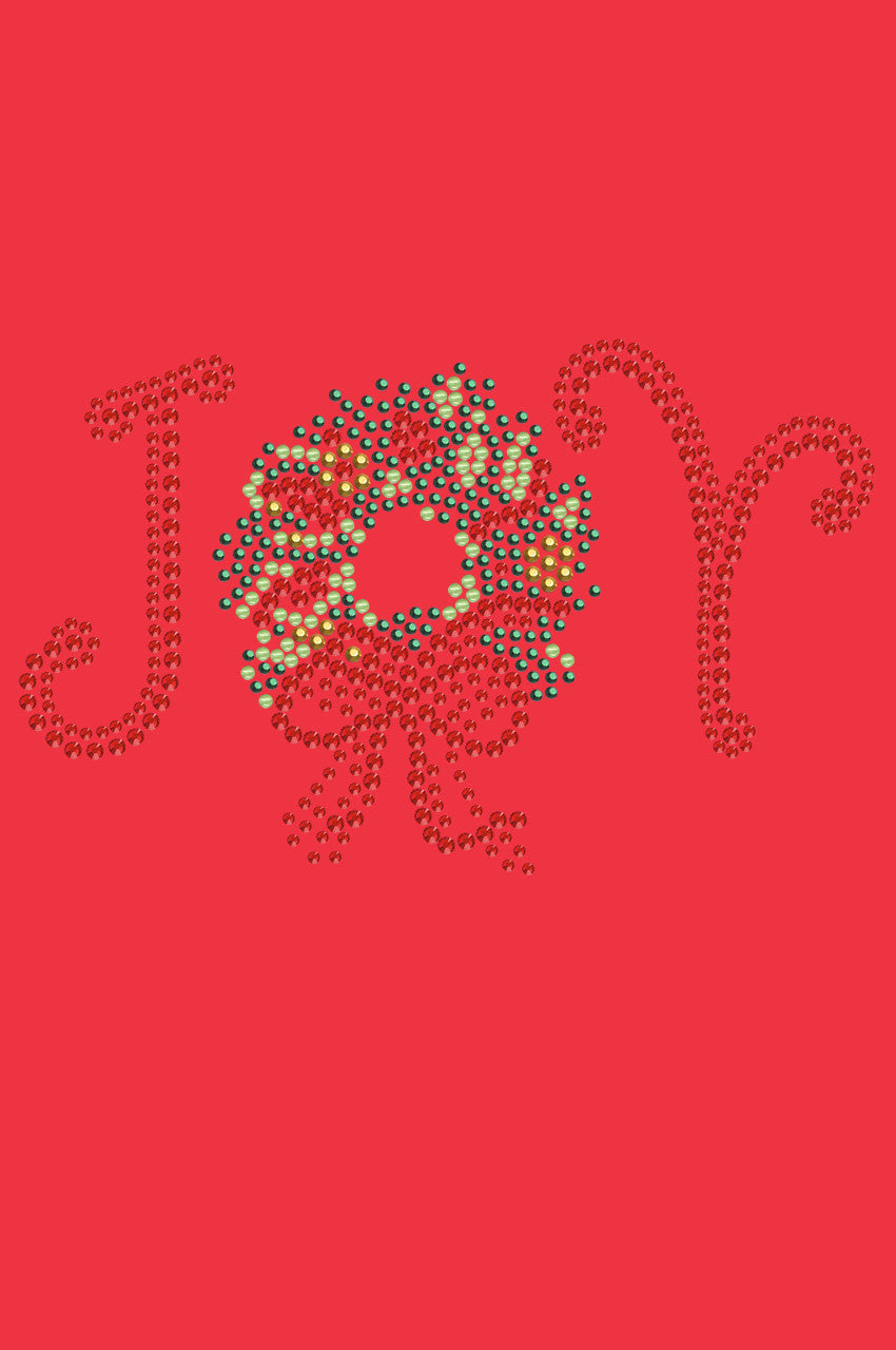 Joy Christmas Wreath - Bandana Red