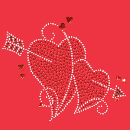 Red Rhinestone Hearts with Arrow Bandanna