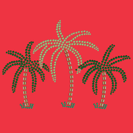 Palm Trees (Green Rhinestones) - Women's T-shirt