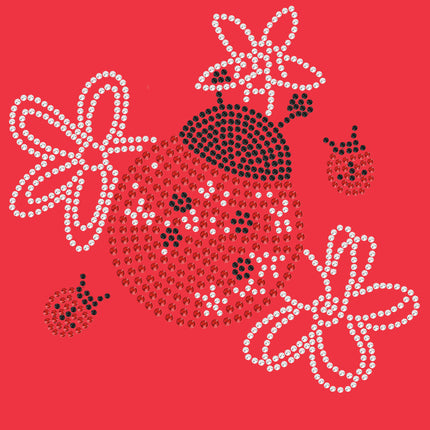 Large Lady Bug with Flowers - Women's T-shirt