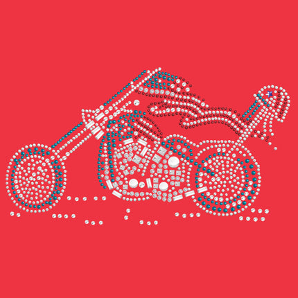 Motorcycle - Red, White, & Turquoise - Women's T-shirt