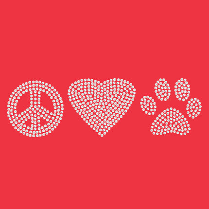 Peace, Love Paw (Rhinestone) - Women's T-shirt