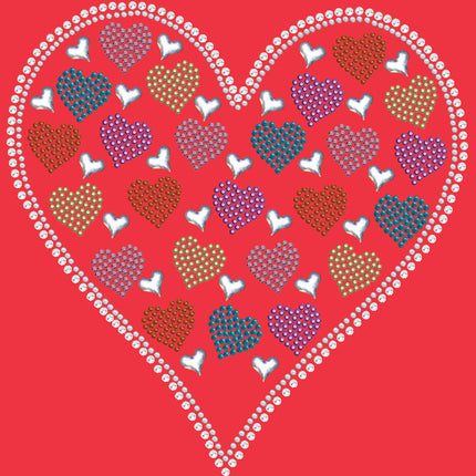 Heart with Multicolor Rhinestud Hearts - Women's T-shirt