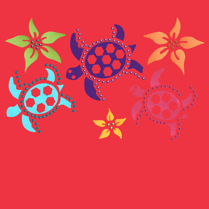 Satin Sea Turtles with Flowers - Bandanna