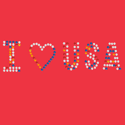 I Love USA (Multicolor Rhinestones) - Women's T-shirt