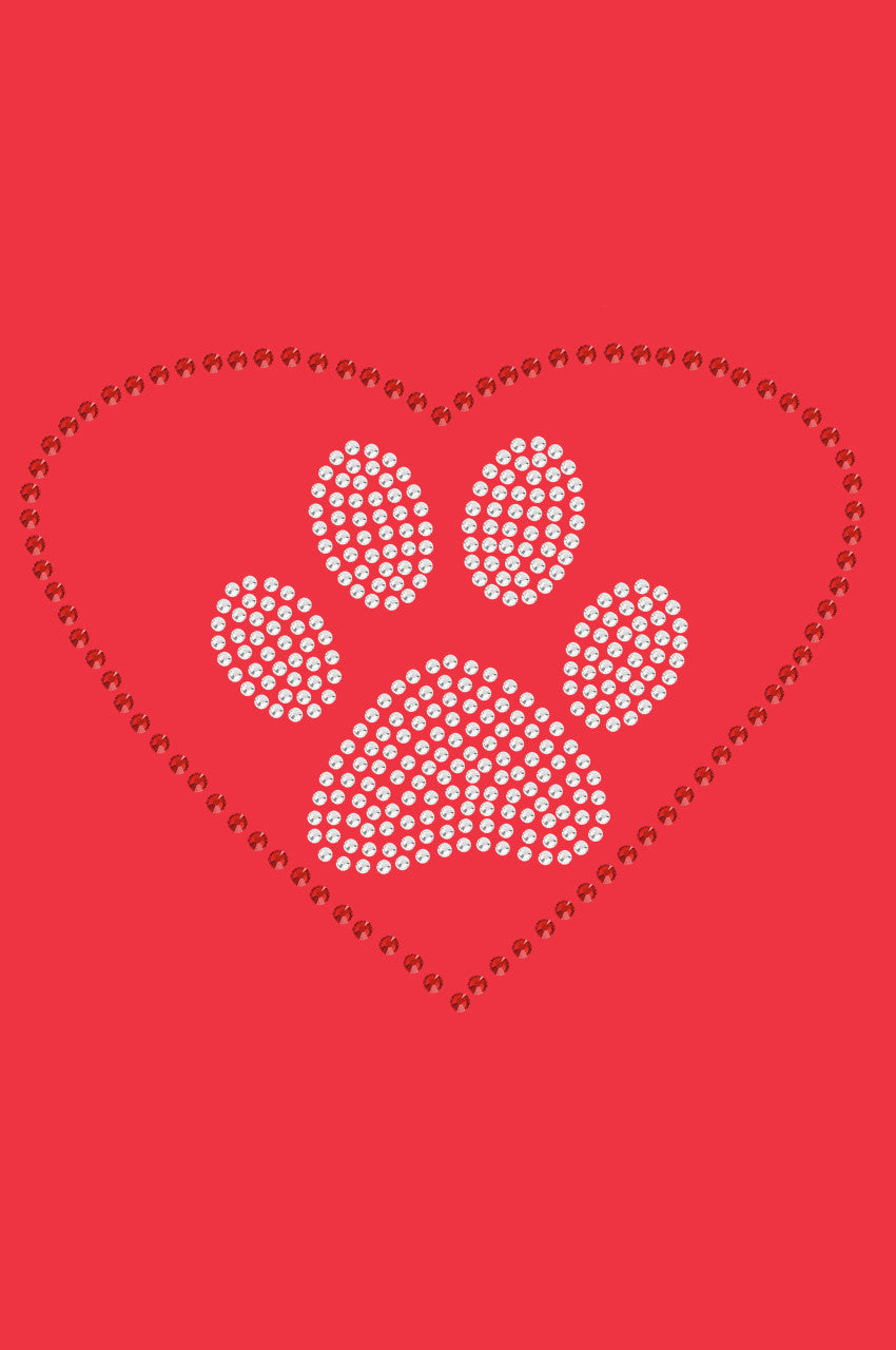 Heart with Paw bandana Red