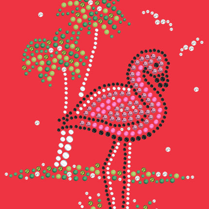 Pink Flamingo with Palm Trees - Women's T-shirt