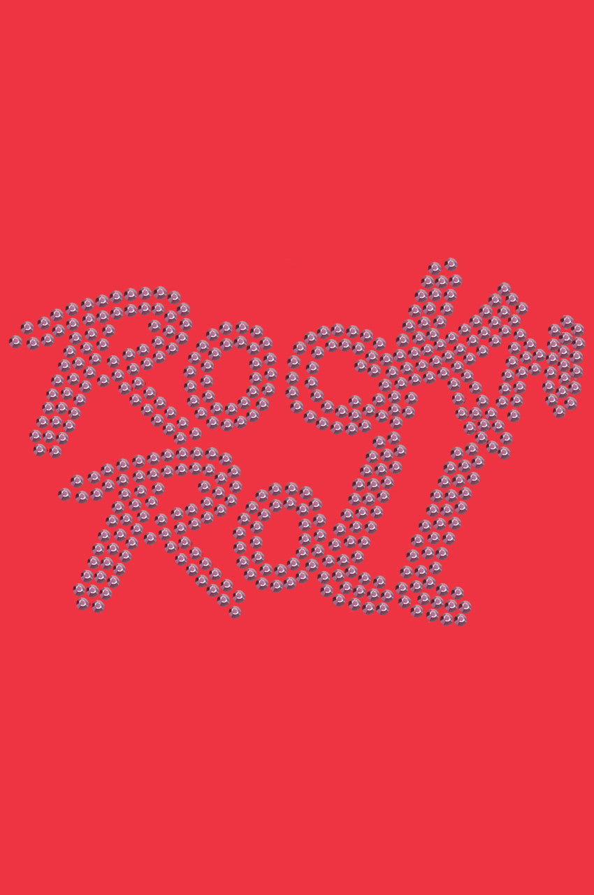 Rock n Roll (Pink Rhinestuds) - Bandanna Red