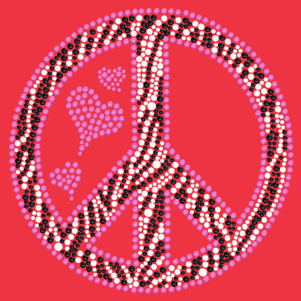 Peace Sign (Pink & Zebra Print) - Women's T-shirt