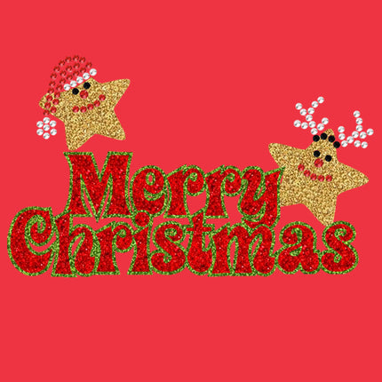 Merry Christmas Glitter Stars - Women's T-shirt