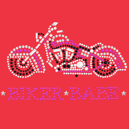 Biker Babe - Pink Motorcycle - Women's T-shirt