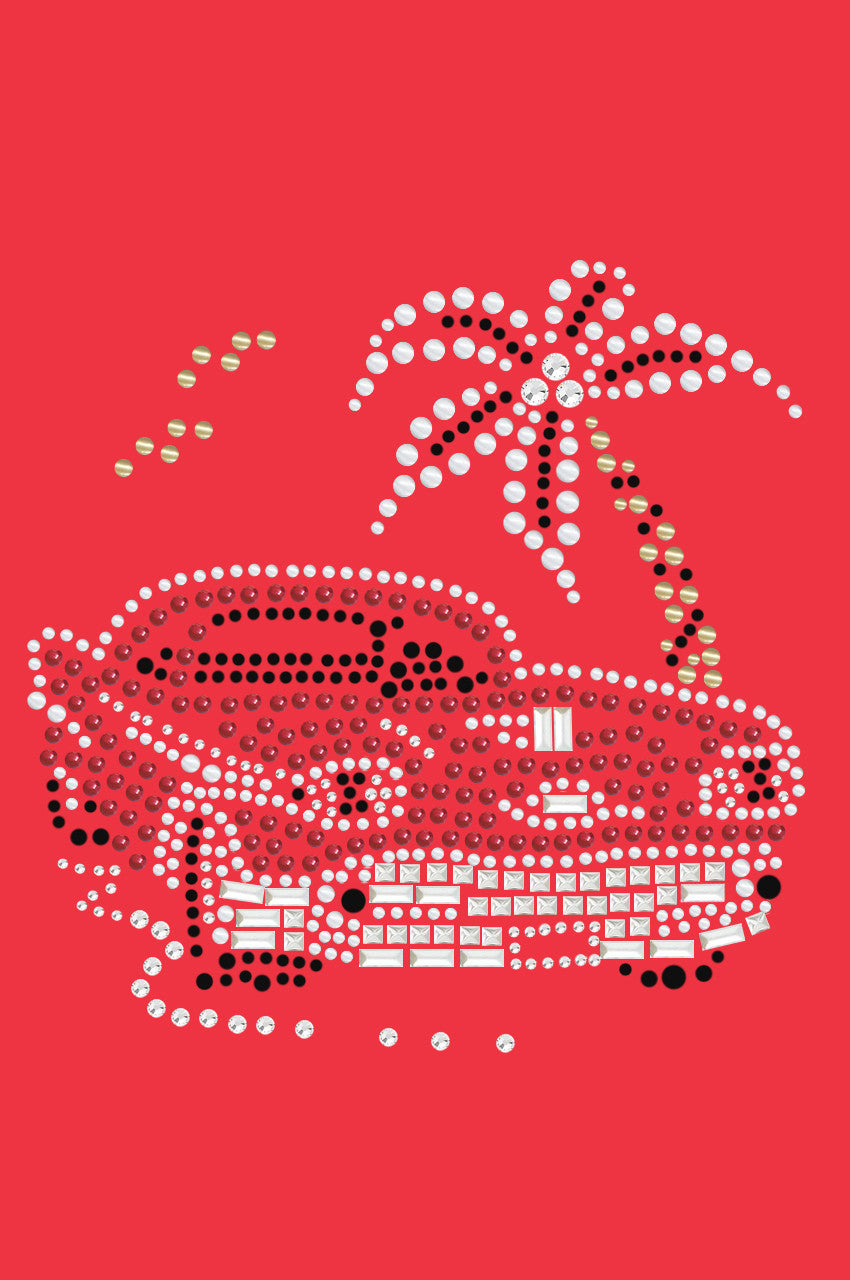 Car with Palm Tree (Red) - Bandanas Red