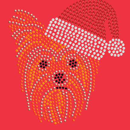 Yorkie Face 2 with Santa Hat - Bandana