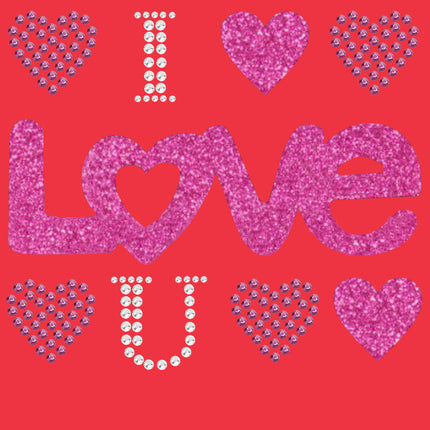 I Love You (Pink Glitter) Bandanna