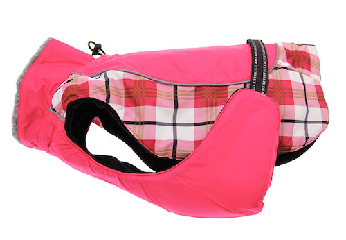 Alpine All-Weather Dog Coat - Raspberry Plaid