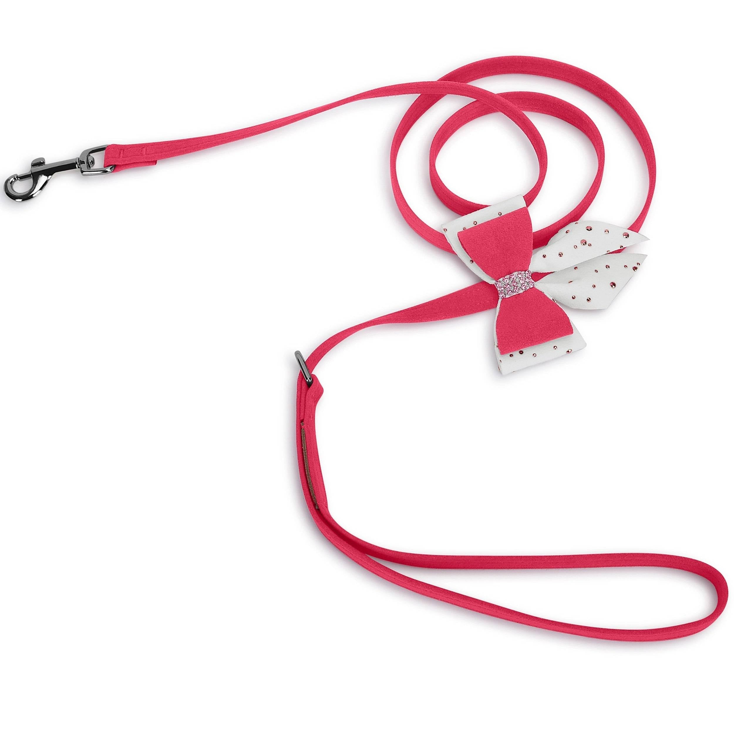 Pink is Love Double Tail Bow Leash Raspberry