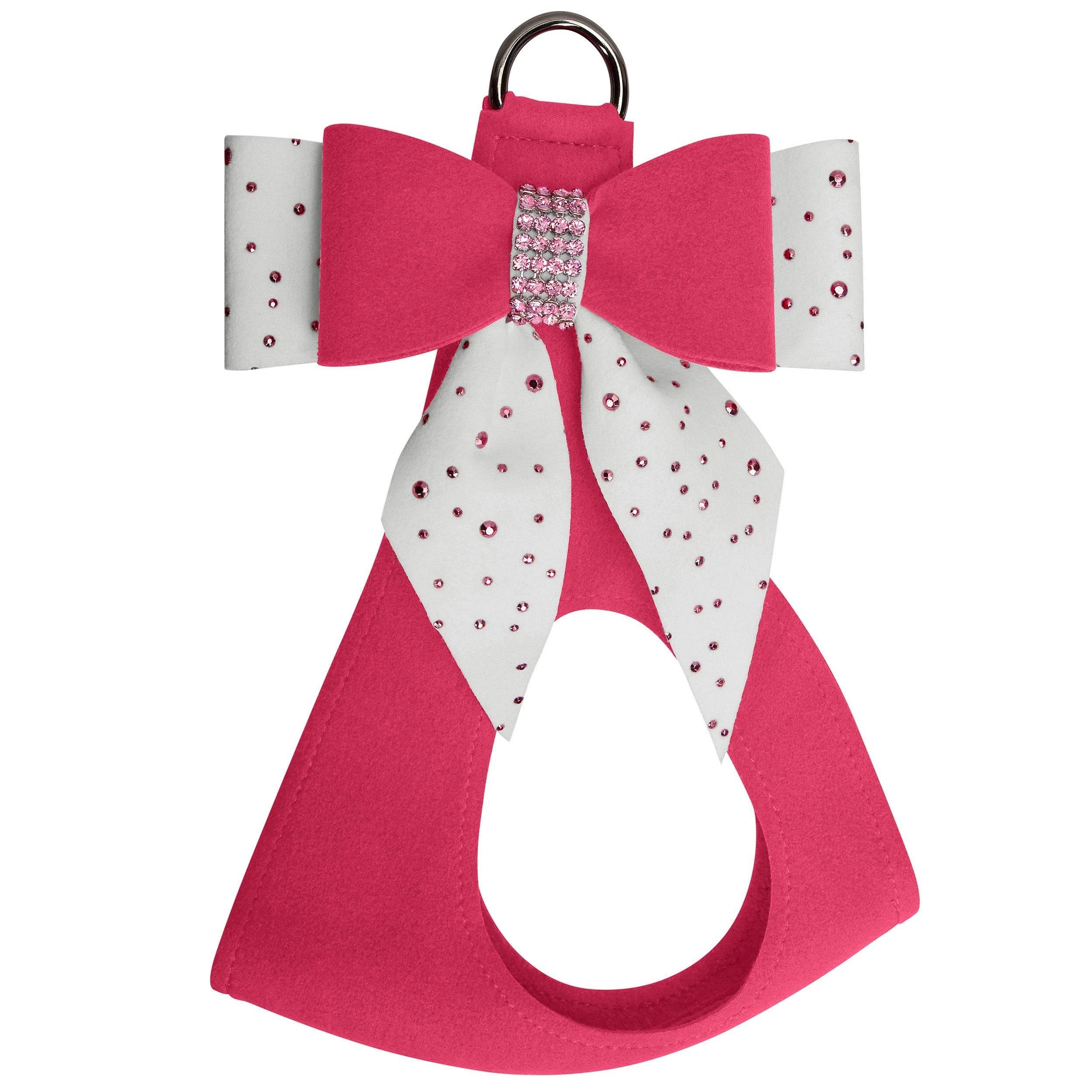 Pink is Love Double Tail Bow Step In Harness Raspberry