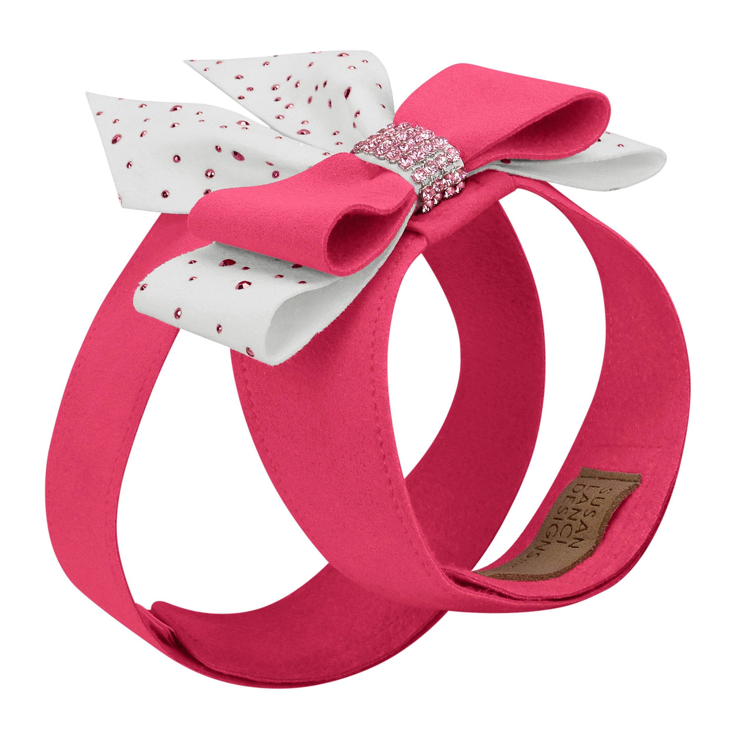 Pink is Love Double Tail Bow Tinkie Harness Raspberry