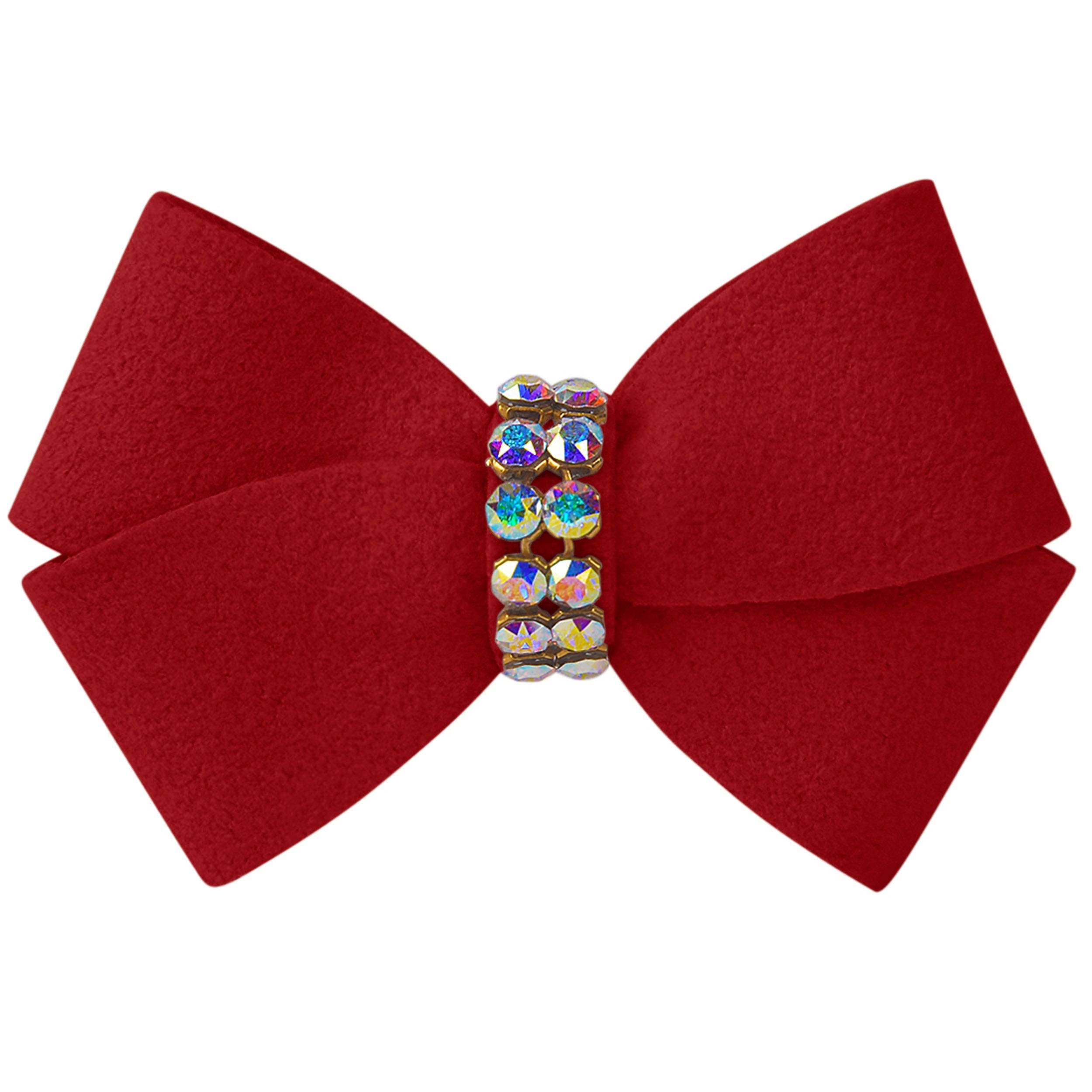 Nouveau Bow Hair Bow with Aurora Borealis Giltmore Red