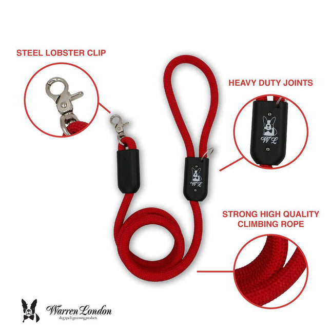 Red Climbing Rope Dog Leash by Warren London